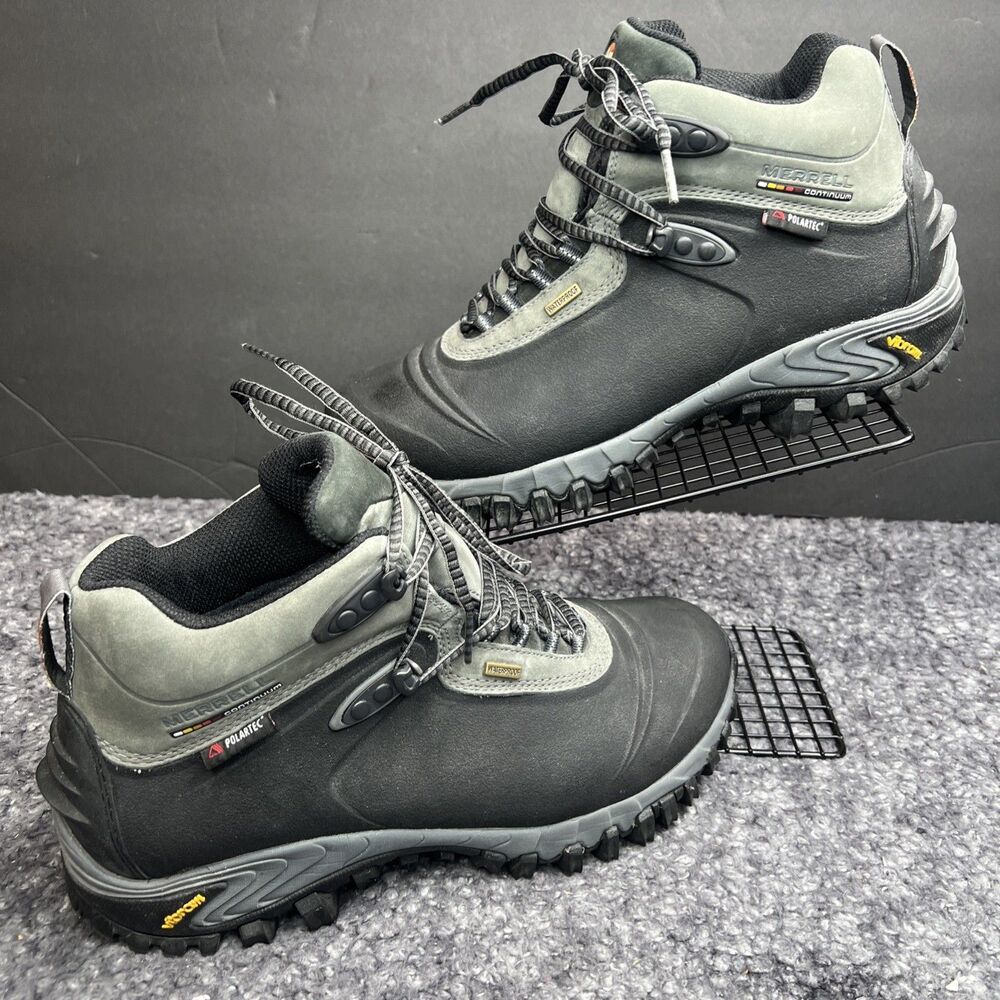 Merrill Thermo 6 J82727 Mens Size 9.5 Black Grey Waterproof Hiking Winter Boots